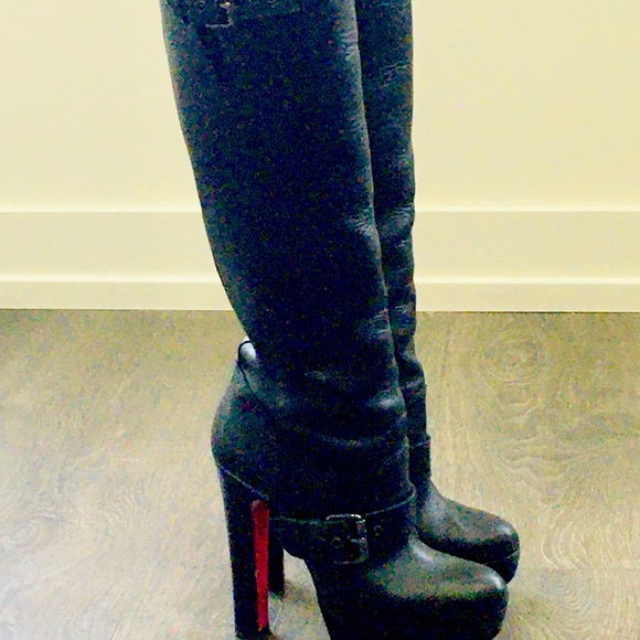 Christian Louboutin black platform boots size 35.5 - Picture 1 of 16